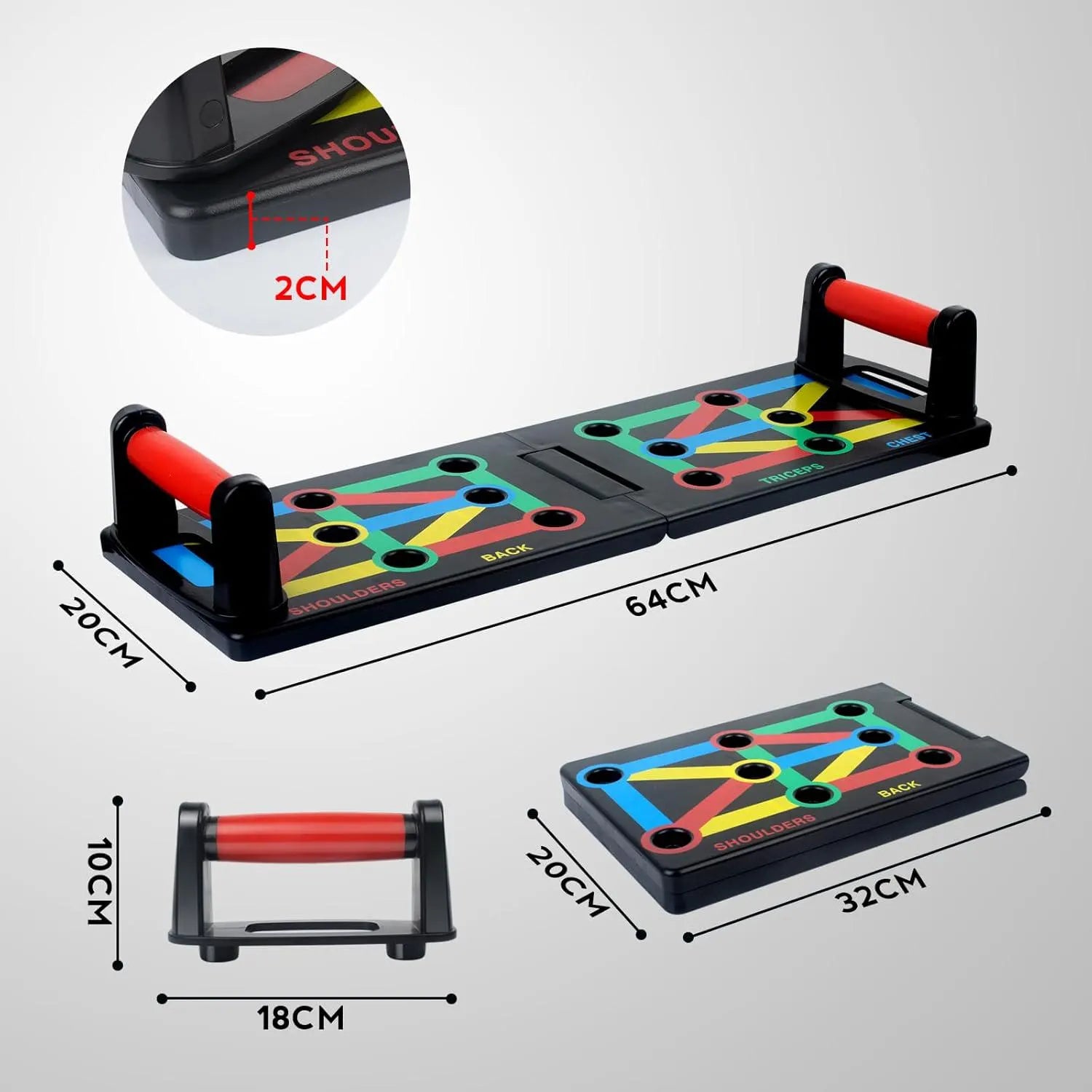 Foldable and Adjustable 12 in 1 Push-Up Board for Fitness and Muscles Training, Gift for Men and Women Gift for Boyfriend