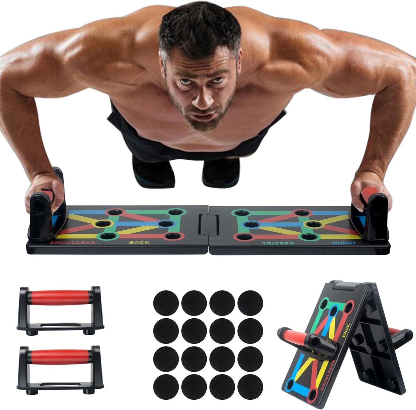 Foldable and Adjustable 12 in 1 Push-Up Board for Fitness and Muscles Training, Gift for Men and Women Gift for Boyfriend
